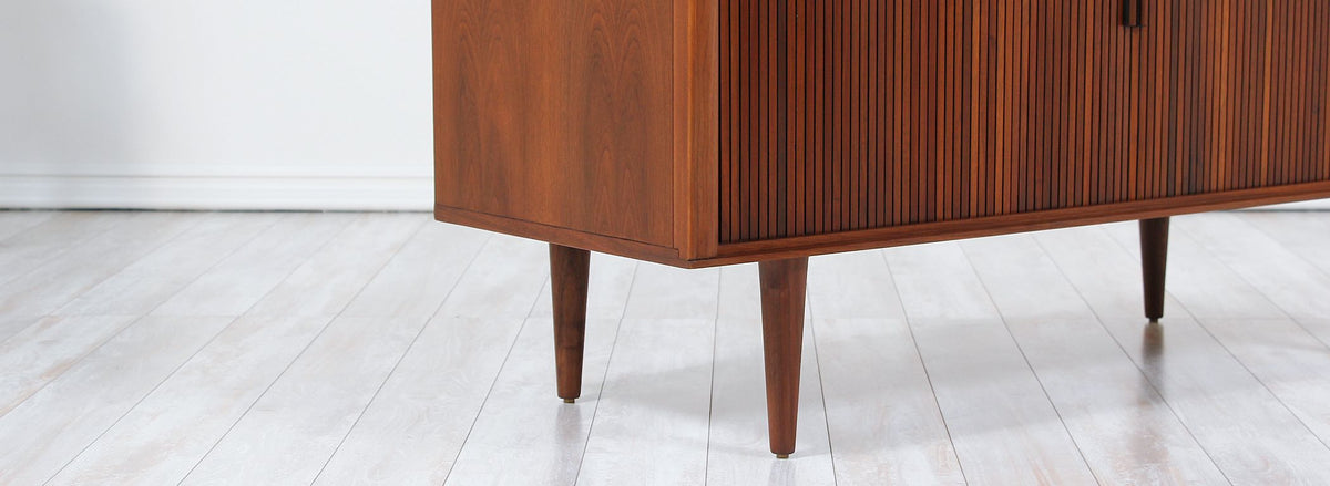 Mid-Century Low Profile Tambour-Door Credenza by Barzilay 2