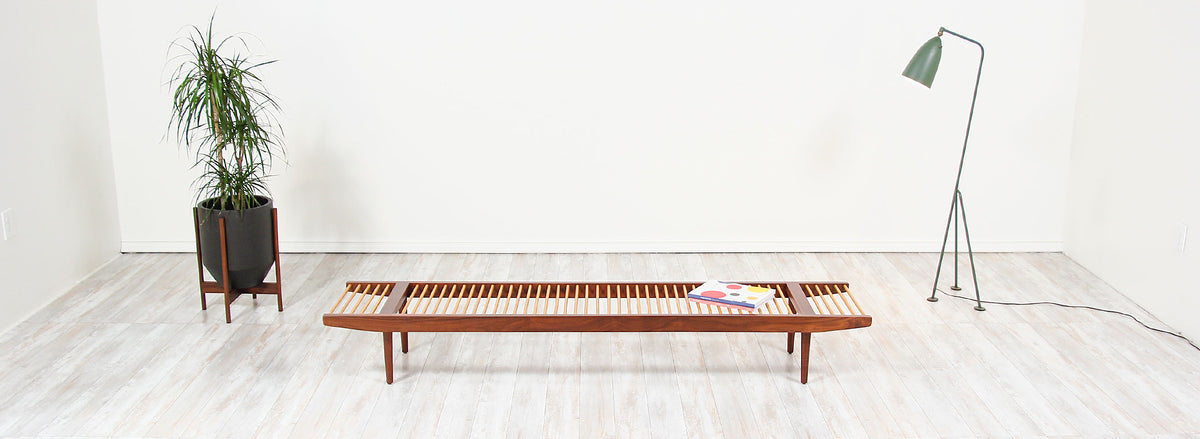 Milo Baughman Large Dowel Bench for Glenn of California