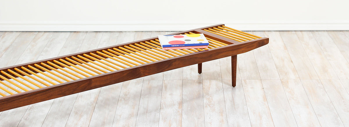 Milo Baughman Large Dowel Bench for Glenn of California