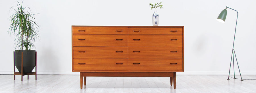 Danish Modern 8-Drawer Teak Dresser