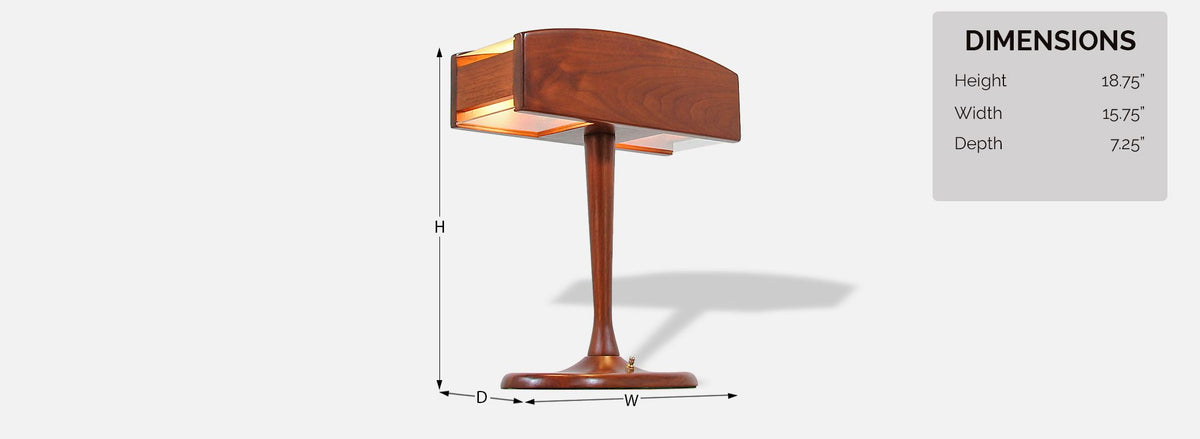 Mid-Century Modern Walnut Desk Lamp