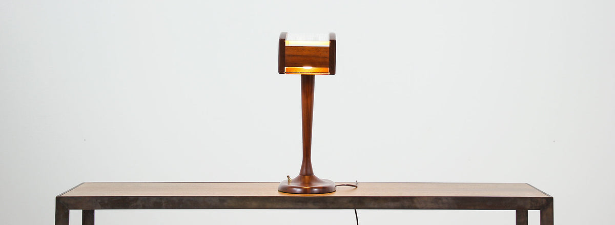 Mid-Century Modern Walnut Desk Lamp