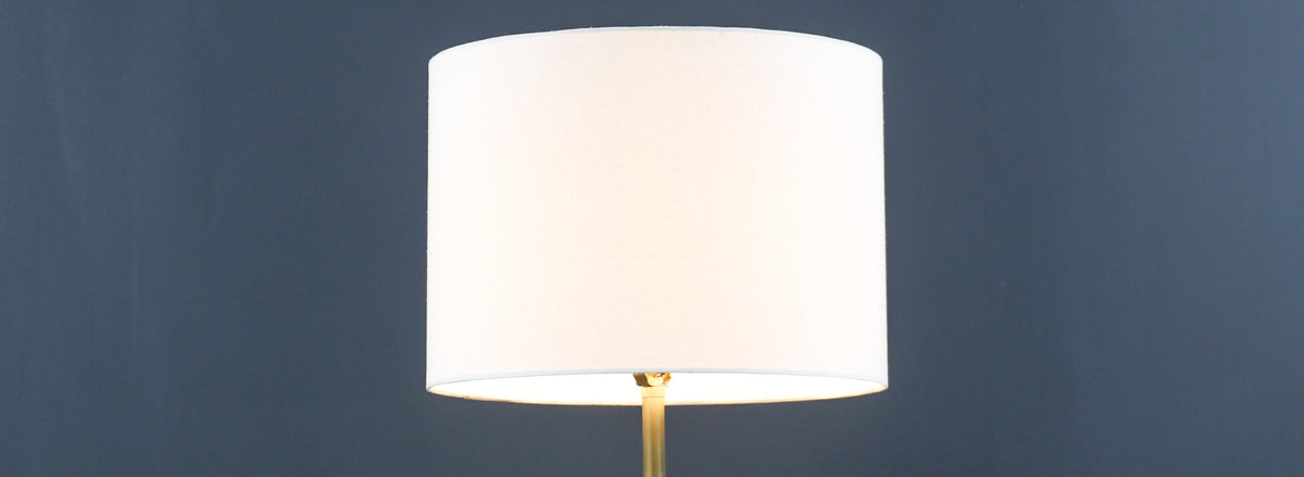 Mid-Century Sculpted Brass Tripod Floor Lamp w/ Side Table by Laurel