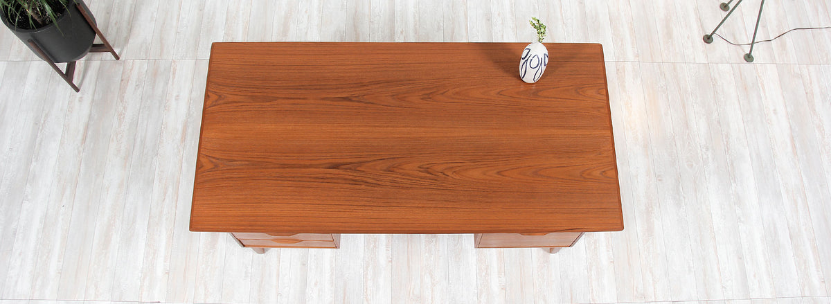 Danish Modern Teak Desk with Bookshelf