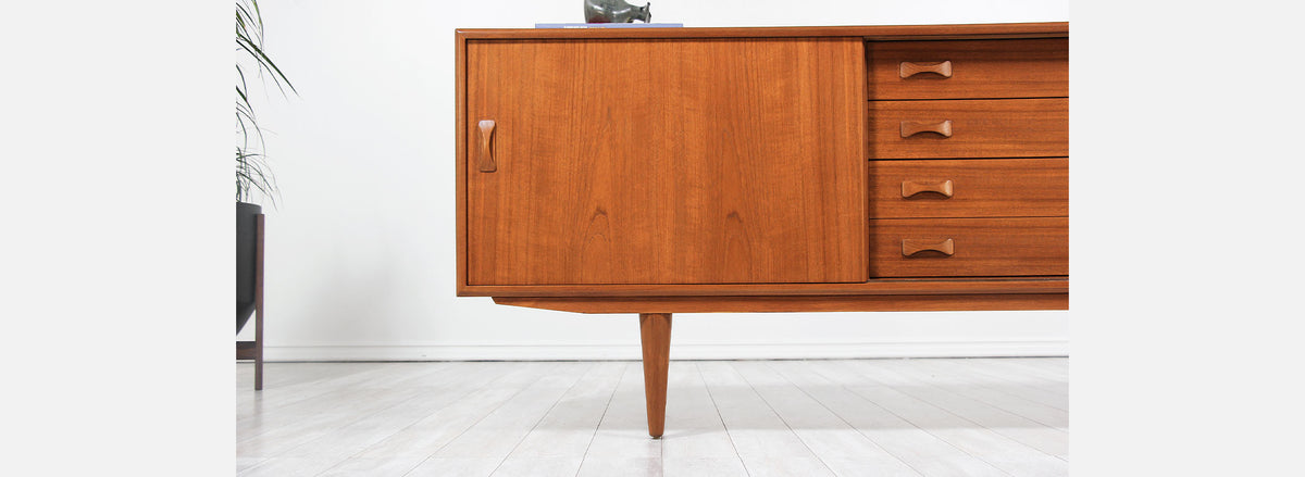 Danish Modern Teak Credenza by Clausen & Søn