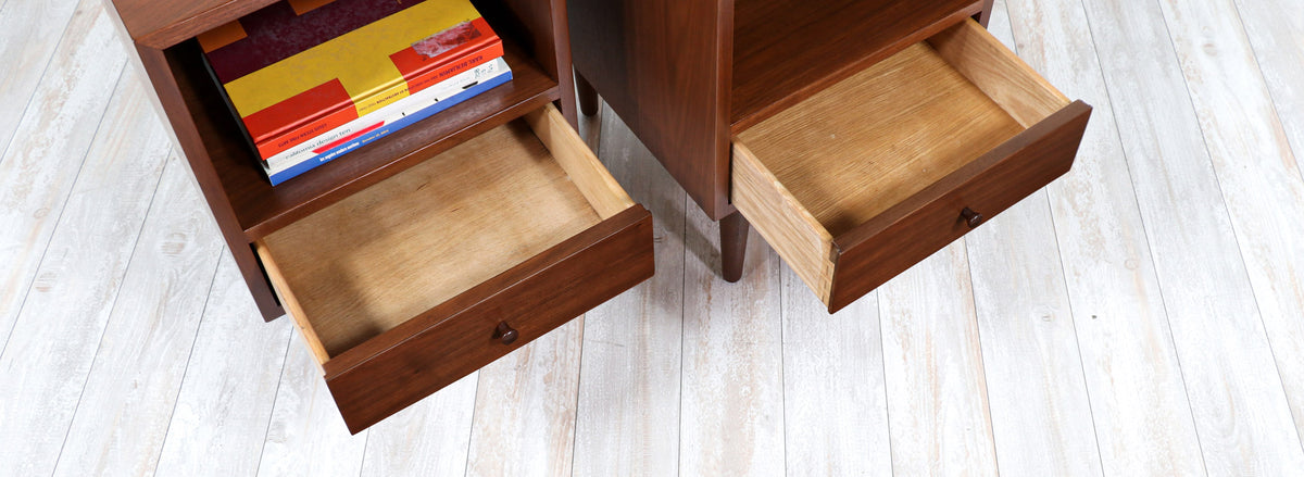 Milo Baughman Walnut Night Stands for Glenn of California