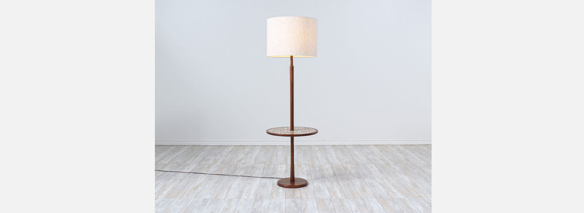 Jane & Gordon Martz Floor Lamp with Ceramic Coin Side Table for Marshall Studios