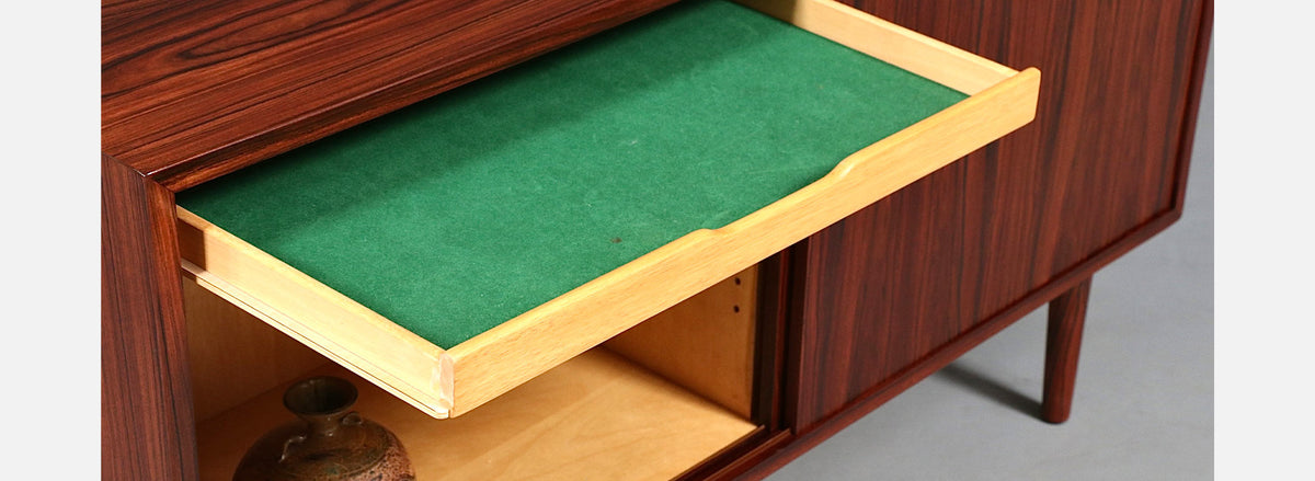 Carlo Jensen Rosewood Credenza w/ Sliding Doors for Hundevad & Co.