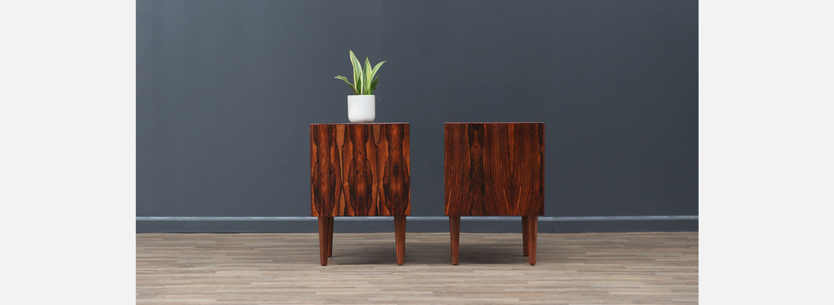 Mid-Century Rosewood Night Stands with Bookcase by Westnofa