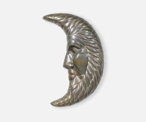 Sergio Bustamante Crescent Moon Metal Wall Sculpture