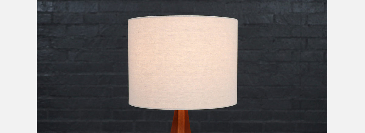 Danish Modern Tripod Sculpted Teak Table Lamp