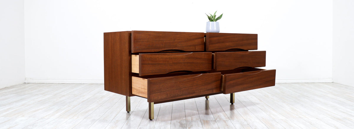 American of Martinsville Dresser with Brass Accents