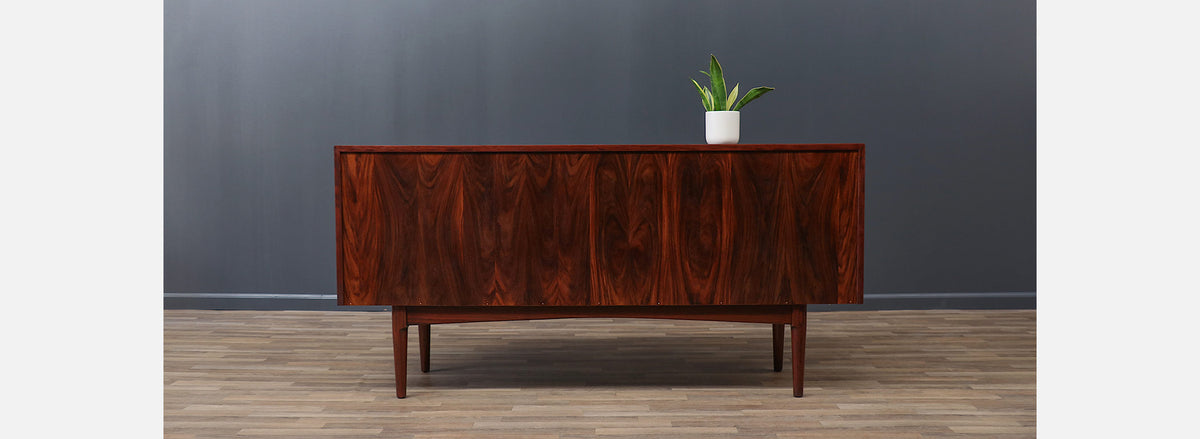Danish Modern Tambour-Door Rosewood Credenza by Bernhard Pedersen