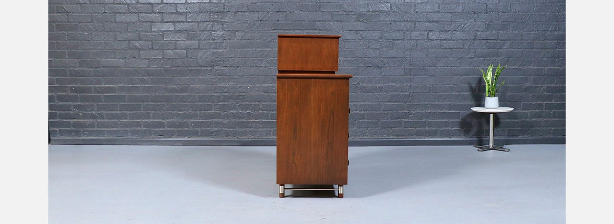 Mid-Century Modern Sculpted Highboy Dresser by Weiman