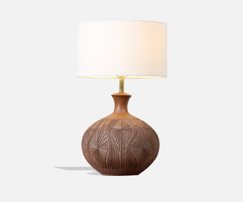 David Cressey & Robert Maxwell "Teardrop Sunburst" Ceramic Table Lamp for Earthgender