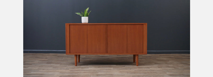 Carlo Jensen Teak Tambour-Door Credenza for Hundevad