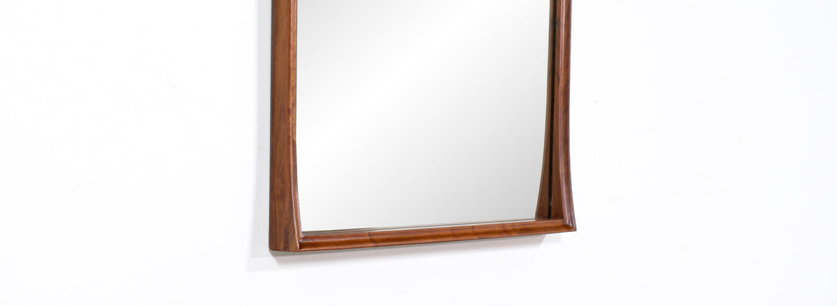 Mid-Century Modern Walnut Wall-Hanging Mirror