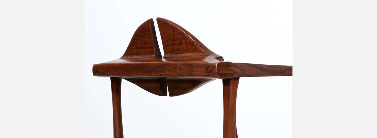 California Modern Walnut & Cane Arm Chair by Gene L. Hackleman