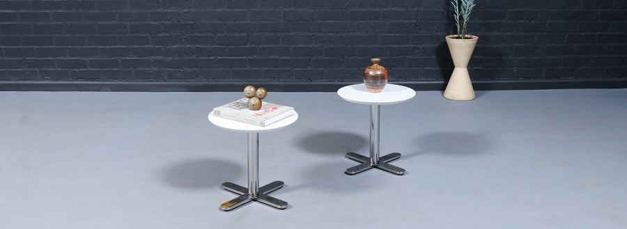 California Modern "Plus" Chrome Side Tables by West Coast Industries