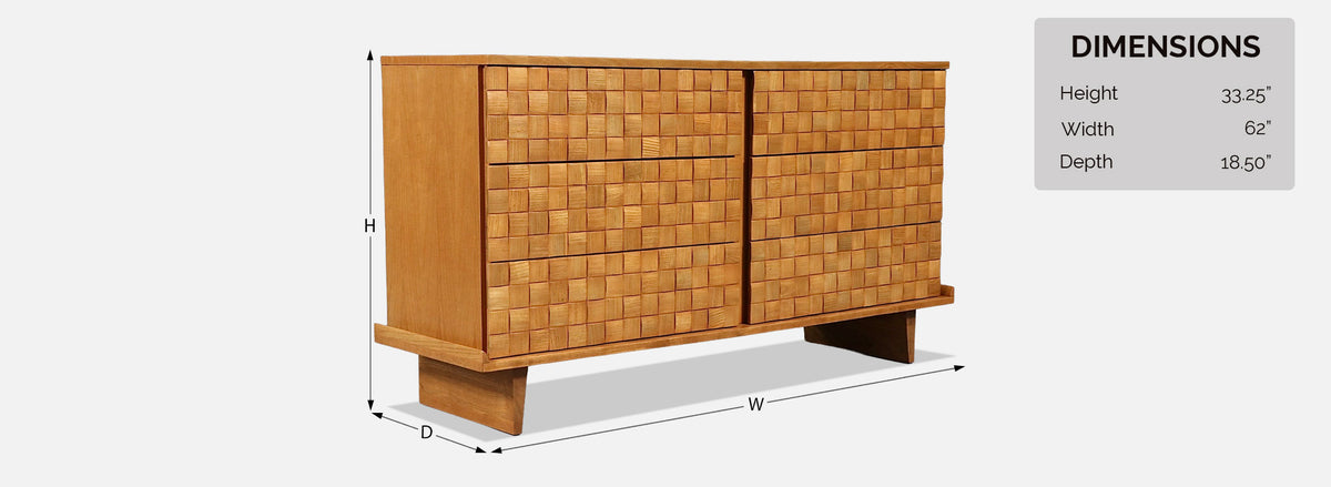 California Modernist "Basket Weave" Dresser by Paul Laszlo