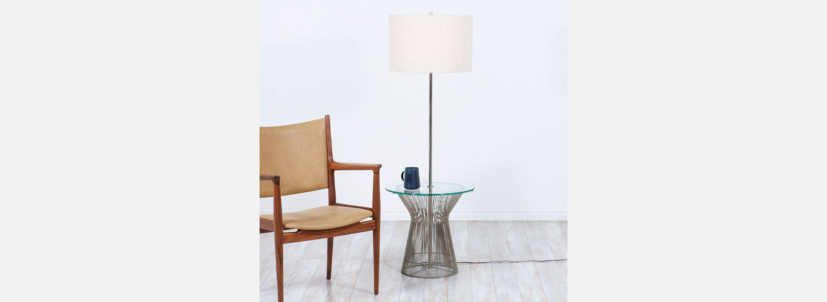 Mid-Century Modern Metal Rod & Glass Floor Lamp by Laurel Lamp Co.