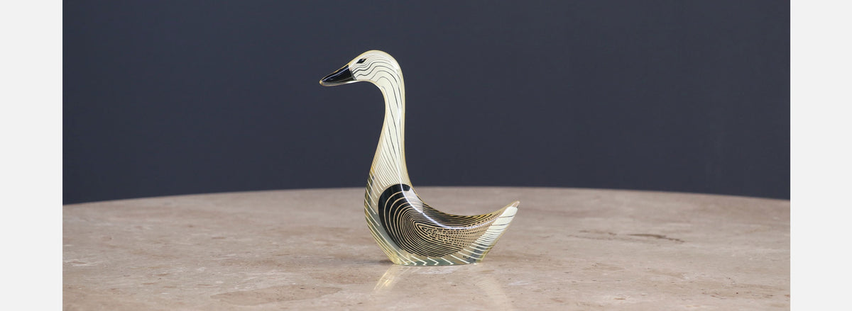 Abraham Palatnik Lucite Optic Art Swan Sculpture