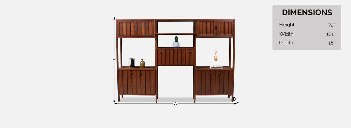 Mid-Century Free-Standing Bookshelf Unit by Stanley Furniture