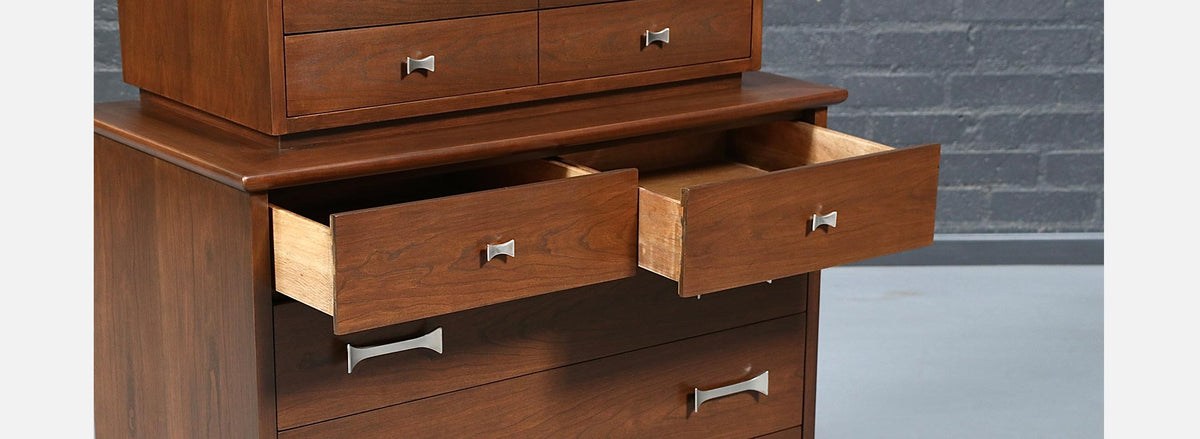 Mid-Century Modern Sculpted Highboy Dresser by Weiman