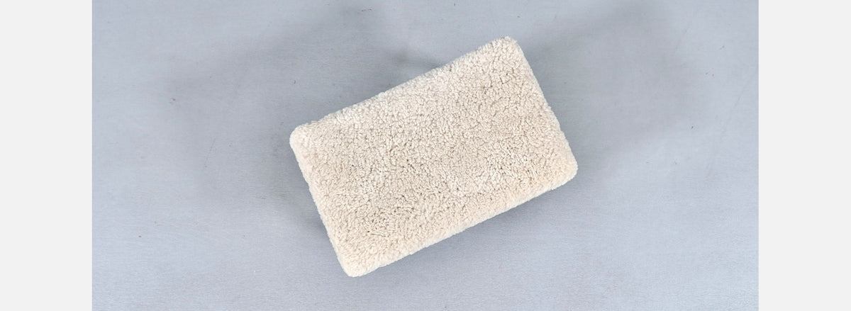 Scandinavian Modern Sheepskin Stool 