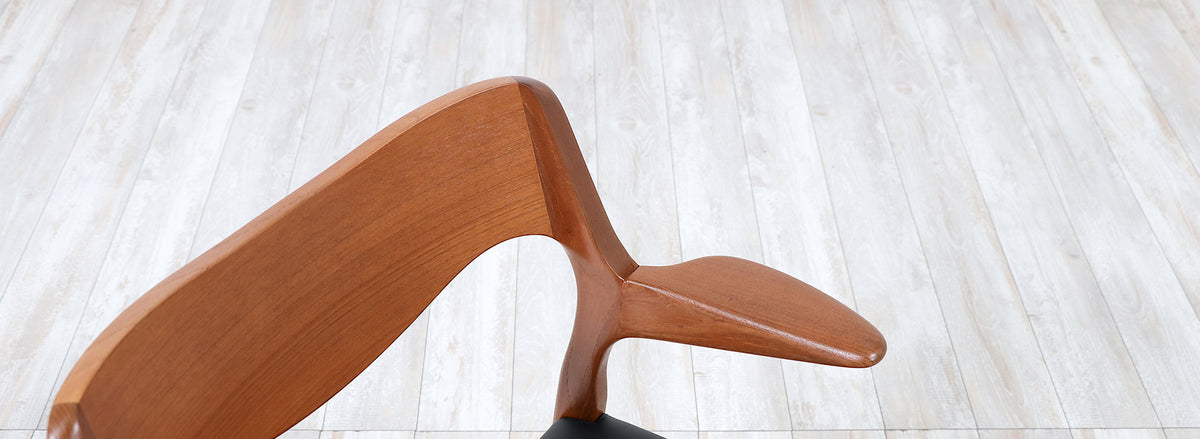 Niels Møller Model-71 Leather & Teak Arm Chairs for J.L. Møllers