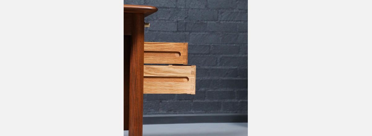 Danish Modern Executive Walnut Desk by Gunnar Schwartz