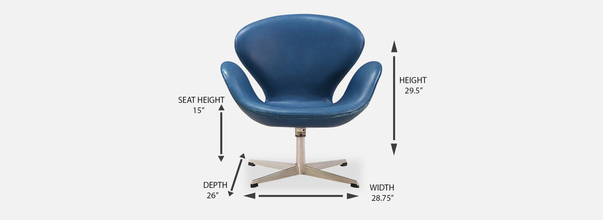 Pair of Arne Jacobsen Leather “Swan” Chairs for Fritz Hansen