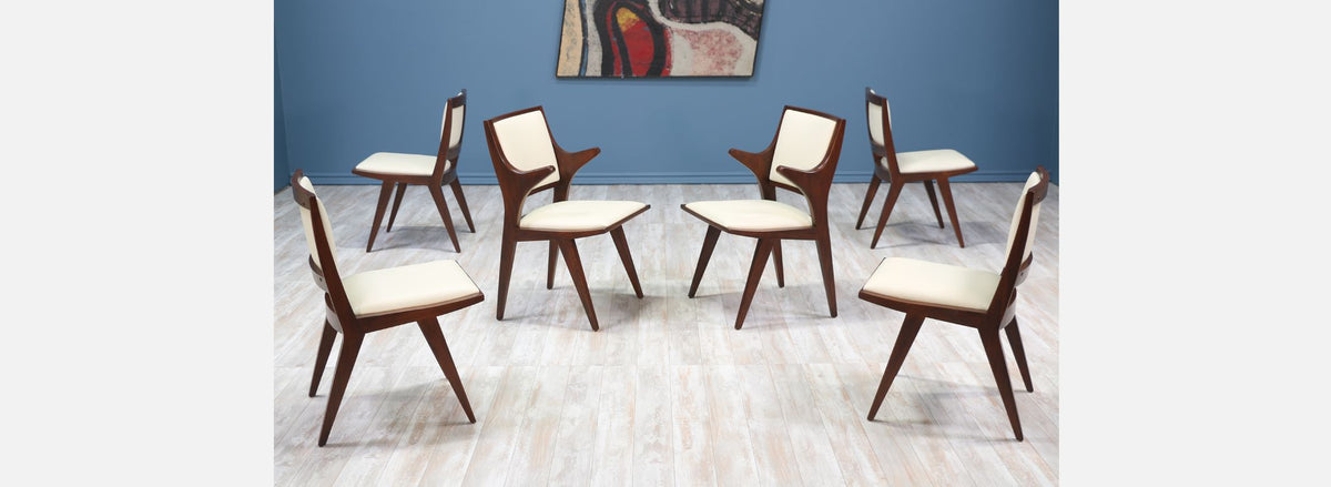 Set of 6 Rare Dan Johnson Dining Chairs for Hayden Hall Furniture