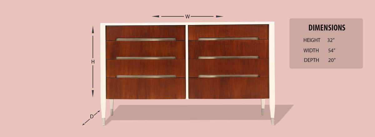 Two-Tone Lacquer & Walnut Dresser by Sligh Lowry