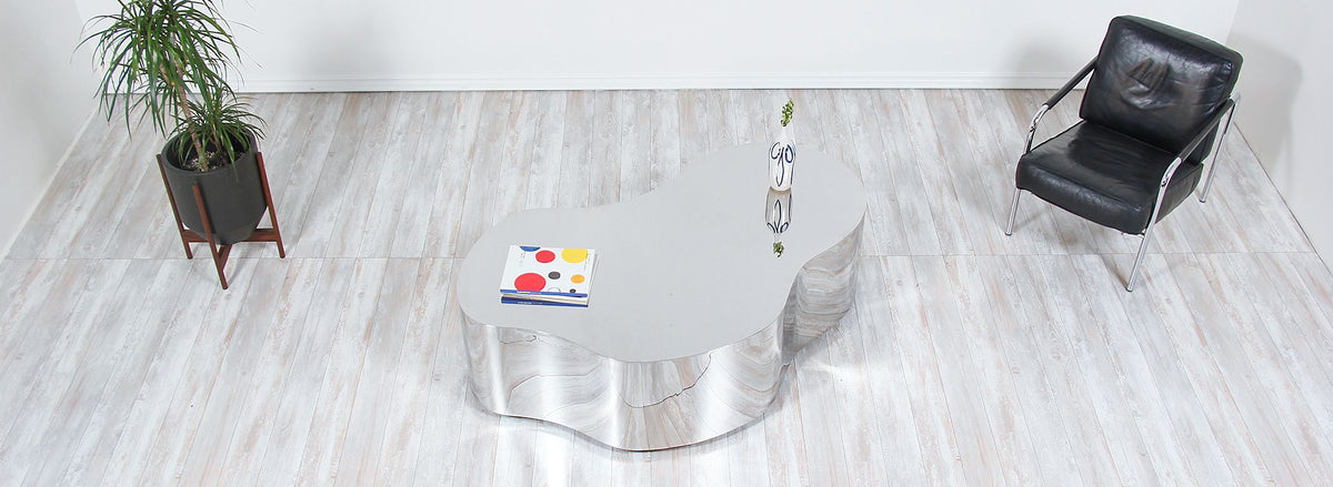 Karl Springer Stainless Steel Free Form Coffee Table