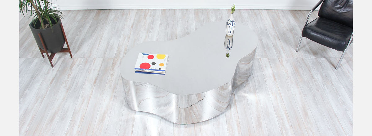 Karl Springer Stainless Steel Free Form Coffee Table