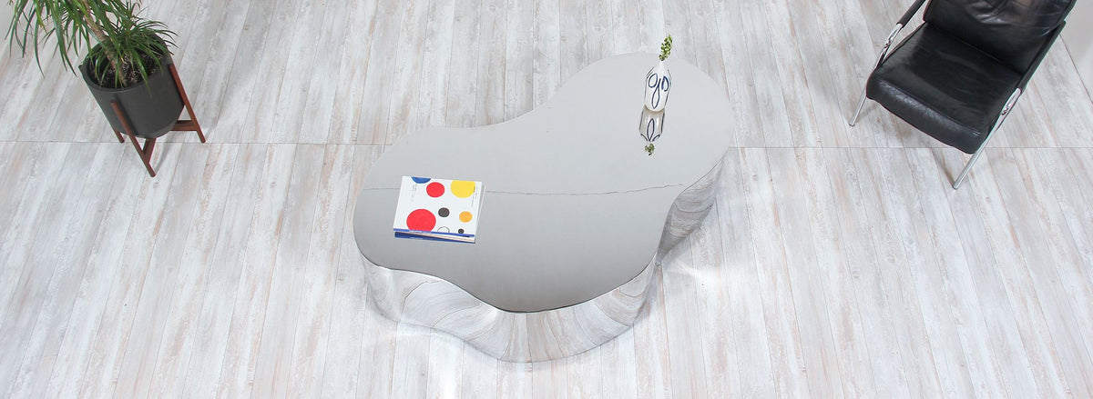 Karl Springer Stainless Steel Free Form Coffee Table