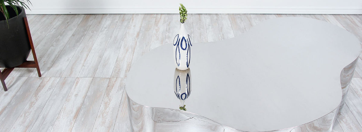 Karl Springer Stainless Steel Free Form Coffee Table