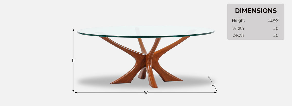 Illum Wikkelsø Sculpted Teak & Glass Coffee Table 