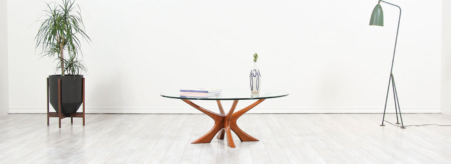 Illum Wikkelsø Sculpted Teak & Glass Coffee Table 