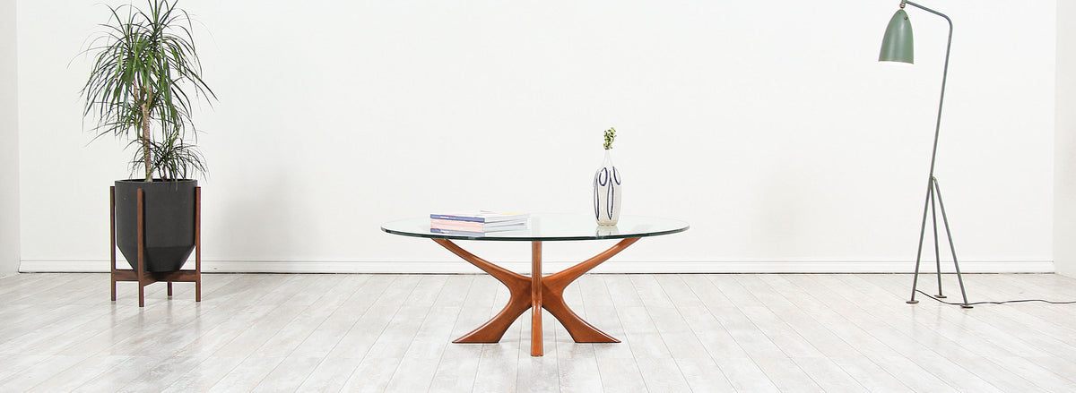 Illum Wikkelsø Sculpted Teak & Glass Coffee Table 