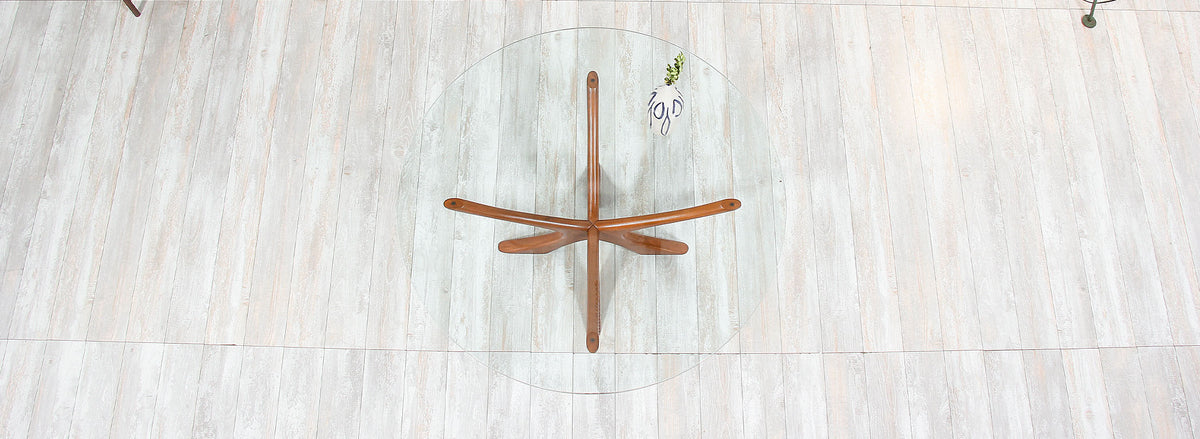 Illum Wikkelsø Sculpted Teak & Glass Coffee Table 