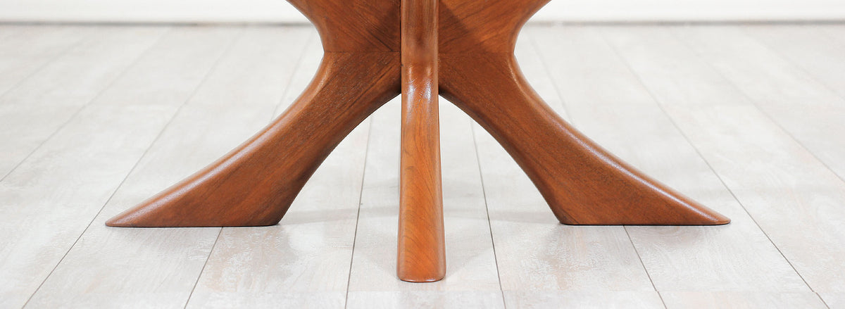 Illum Wikkelsø Sculpted Teak & Glass Coffee Table 