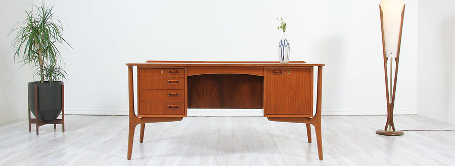 Svend A. Madsen Teak Executive Desk for H.P. Hansen