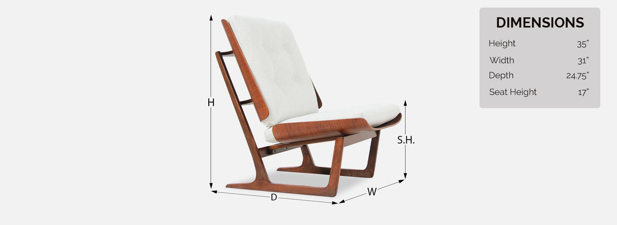Mid-Century Modern Sculptural Bentwood Lounge Chair