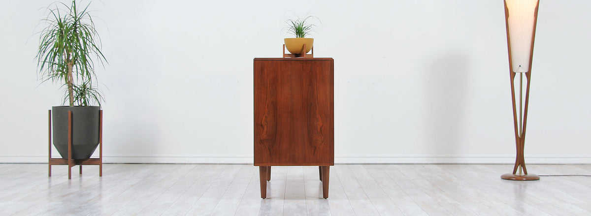 Mid-Century Tambour-Door Walnut Credenza by Barzilay