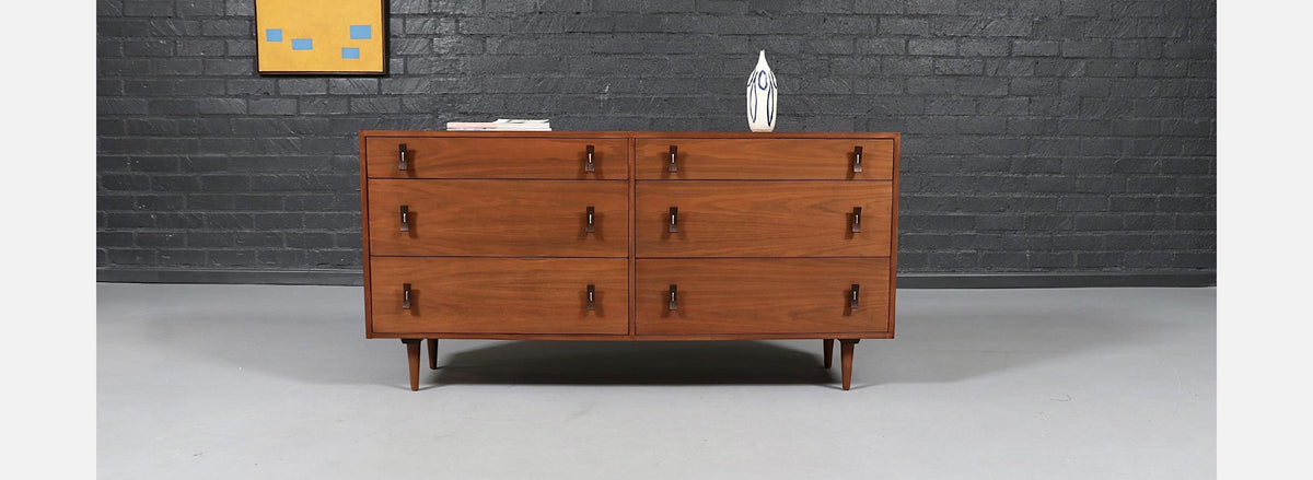 Stanley Young Walnut 6-Drawer Dresser for Glenn of California
