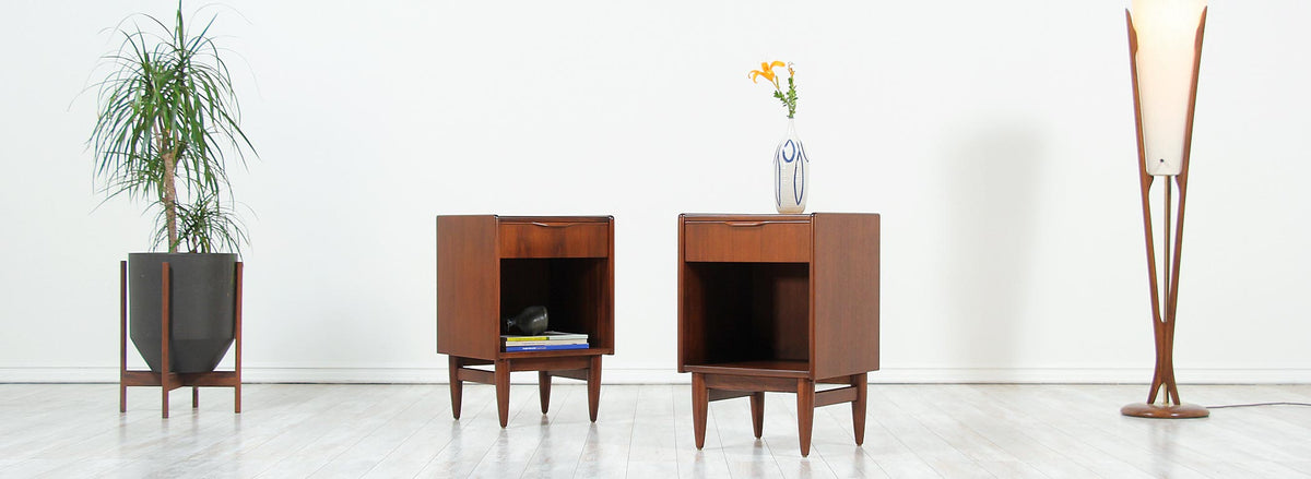 Danish Modern Walnut Night Stands