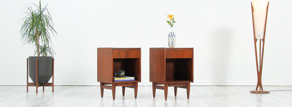 Danish Modern Walnut Night Stands