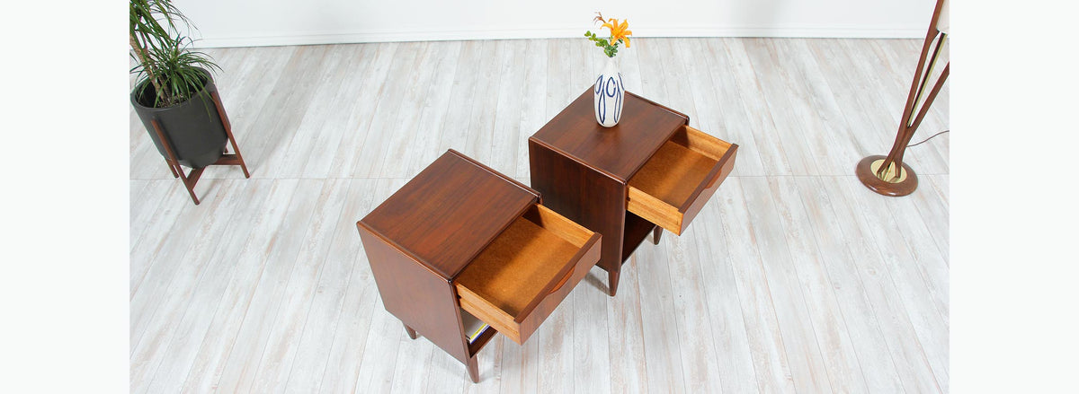 Danish Modern Walnut Night Stands